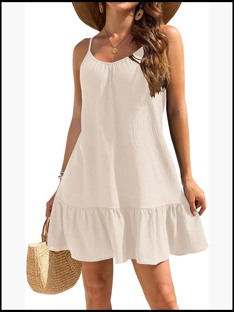 Lightweight Polyester Spandex Swimsuit Coverup With Adjustable Spaghetti Straps